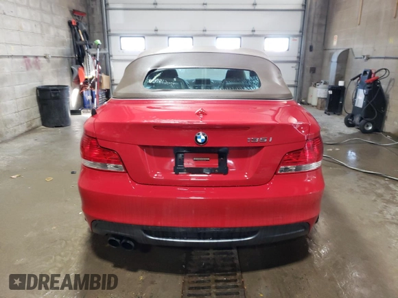 2008 BMW 1 Series 135i with VIN WBAUN93528VF55156, listed as a Copart auction lot 49121095 with Not Provided miles and Salvage Title. Bid and sale history available at carsss.com. Image 6.