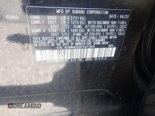 2023 Subaru Ascent Limited с VIN 4S4WMASD0P3437909, выставлен на аукционе IAAI как лот 42572601 с пробегом 76 798 миль миль и . История ставок и продаж доступна на DreamBid. Изображение 6.