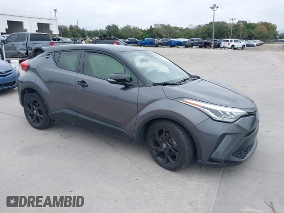 2021 Toyota C-HR LE with VIN JTNKHMBX3M1120177, listed as a IAAI auction lot 41257866 with 43,964 mi miles. Bid and sale history available at carsss.com. Image 1.