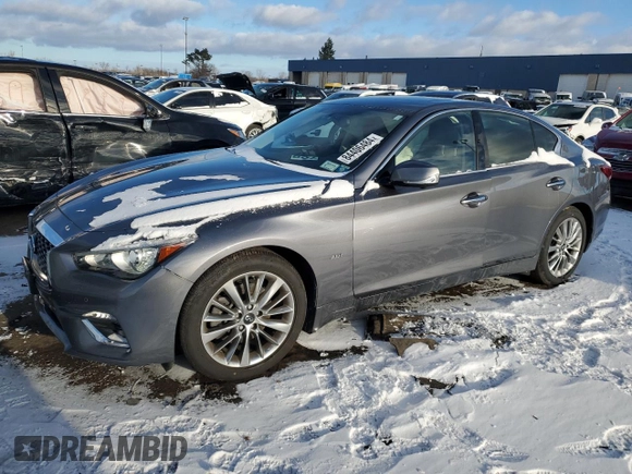 2019 Infiniti Q50 3.0t LUXE with VIN JN1EV7AR4KM552600, listed as a Copart auction lot 84406484 with 48,506 mi miles and Clean Title. Bid and sale history available at carsss.com. Image 1.