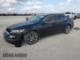 2016 Acura RLX Tech Pkg with VIN JH4KC1F58GC001638, listed as a Copart auction lot 43787985 with 66,701 mi miles and Salvage Title. Bid and sale history available at carsss.com. Image 1.