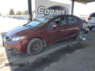 2013 Honda Civic LX with VIN 19XFB2F5XDE289467, listed as a Copart auction lot 54397985 with 201,369 mi miles and Salvage Title. Bid and sale history available at DreamBid. Image 1.