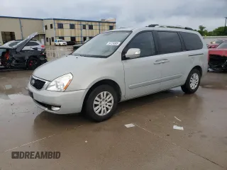 2014 Kia Sedona LX with VIN KNDMG4C73E6581348, listed as a Copart auction lot 54724885 with 117,670 mi miles and Salvage Title. Bid and sale history available at DreamBid. Image 1.