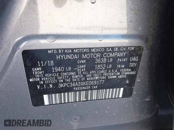 2019 Hyundai Accent Limited with VIN 3KPC34A3XKE069177, listed as a IAAI auction lot 40821291 with 90,855 mi miles. Bid and sale history available at carsss.com. Image 9.