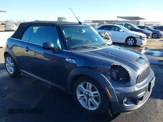 2012 MINI Convertible S with VIN WMWZP3C53CT550336, listed as a IAAI auction lot 40857283 with 51,111 mi miles and . Bid and sale history available at DreamBid. Image 1.