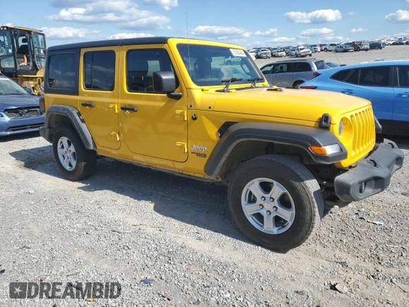 2021 Jeep Wrangler Unlimited Sport with VIN 1C4HJXKN4MW606809, listed as a Copart auction lot 56288484 with 59,561 mi miles and Salvage title. Bid and sale history available at DreamBid. Image 1.