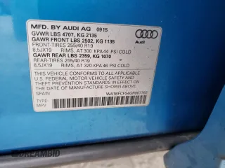 2016 Audi Q3 Premium Plus with VIN WA1BFCFS4GR007762, listed as a Copart auction lot 88314735 with 58,199 mi miles and Salvage title. Bid and sale history available at DreamBid. Image 15.