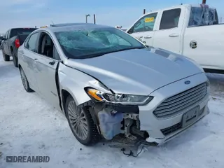 2014 Ford Fusion Titanium Hybrid with VIN 3FA6P0RU1ER291455, listed as a IAAI auction lot 41821152 with 108,408 mi miles. Bid and sale history available at carsss.com. Image 1.