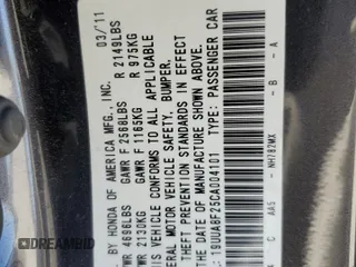 2012 Acura TL Auto z VIN 19UUA8F25CA004101, wystawiony jako Copart lot #51999975 z przebiegiem 165 325 mil mil oraz Szkoda całkowita • Salvage title. Historia ofert i sprzedaży dostępna na DreamBid. Obrazek 14.