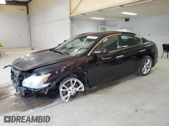 2012 Nissan Maxima S with VIN 1N4AA5AP5CC808038, listed as a Copart auction lot 57491955 with 160,869 mi miles and Salvage title. Bid and sale history available at DreamBid. Image 1.