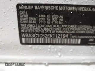 2014 BMW 3 Series 328i with VIN WBA3C1C52EK112194, listed as a IAAI auction lot 41694770 with 139,609 mi miles. Bid and sale history available at carsss.com. Image 9.