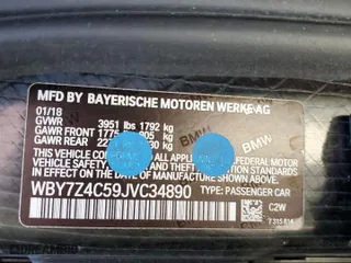 2018 BMW i3 with VIN WBY7Z4C59JVC34890, listed as a Copart auction lot 46116243 with 0 mi miles. Bid and sale history available at carsss.com. Image 12.