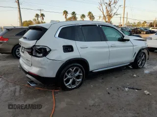 2024 BMW X3 xDrive30i with VIN 5UX53DP06R9W22278, listed as a Copart auction lot 77447444 with 869 mi miles and Salvage Title. Bid and sale history available at carsss.com. Image 3.
