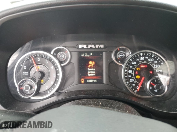 2020 Ram 1500 Big Horn with VIN 1C6SRFFT3LN213316, listed as a Copart auction lot 47585385 with 68,389 mi miles and Salvage Title. Bid and sale history available at carsss.com. Image 9.