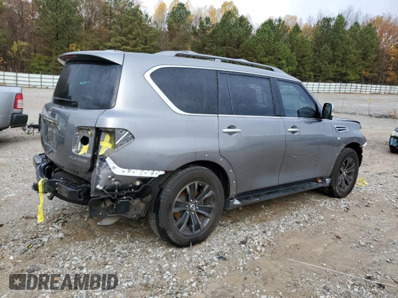 2019 Nissan Armada Platinum with VIN JN8AY2NF9K9351708, listed as a Copart auction lot 77241883 with 42,308 mi miles. Bid and sale history available at carsss.com. Image 3.