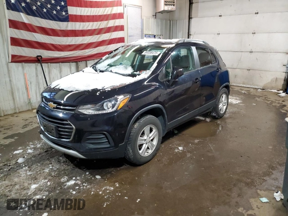 2021 Chevrolet Trax LT with VIN KL7CJPSB2MB313348, listed as a Copart auction lot 89338475 with 41,241 mi miles and Salvage Title. Bid and sale history available at carsss.com. Image 1.