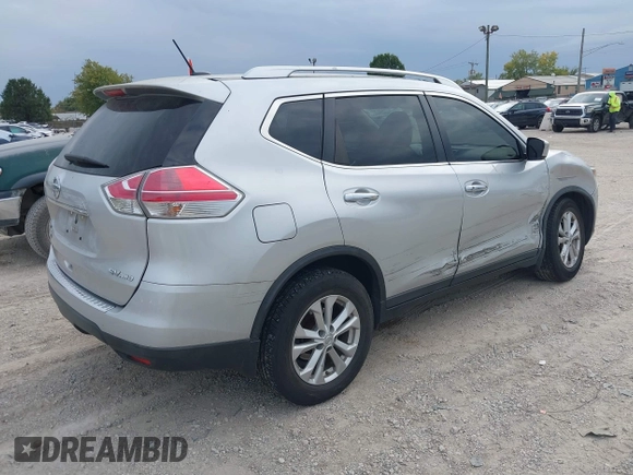 2016 Nissan Rogue SV with VIN KNMAT2MV8GP649804, listed as a IAAI auction lot 37808592 with 57,180 mi miles. Bid and sale history available at carsss.com. Image 4.