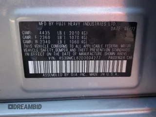 2013 Subaru Legacy Limited with VIN 4S3BMCL62D3004277, listed as a Copart auction lot 69559204 with 115,526 mi miles and Salvage title. Bid and sale history available at DreamBid. Image 13.