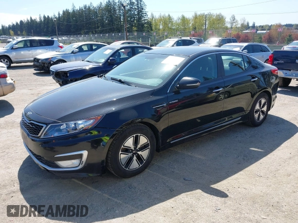 2013 Kia Optima Hybrid EX with VIN KNAGM4AD5D5049552, listed as a IAAI auction lot 42052478 with 175,388 mi miles. Bid and sale history available at carsss.com. Image 2.