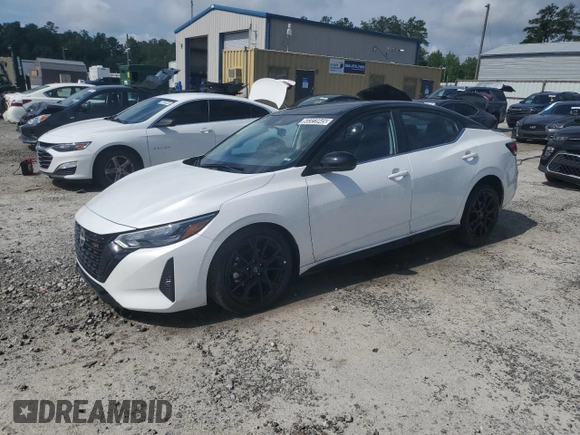 2025 Nissan Sentra SR с VIN 3N1AB8DV2SY283192, выставлен на аукционе Copart как лот 60323945 с пробегом 11 300 миль миль и Списание • Salvage title. История ставок и продаж доступна на DreamBid. Изображение 1.