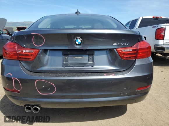2015 BMW 4 Series 428i with VIN WBA4A5C58FG051486, listed as a Copart auction lot 50435795 with 91,286 mi miles and Salvage Title. Bid and sale history available at DreamBid. Image 6.