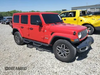 2024 Jeep Wrangler Sahara z VIN 1C4PJXEG6RW266773, wystawiony jako Copart lot #53257415 z przebiegiem 9 655 mil mil oraz Szkoda całkowita • Salvage title. Historia ofert i sprzedaży dostępna na DreamBid. Obrazek 4.