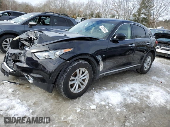 2017 Infiniti QX70 with VIN JN8CS1MW0HM411015, listed as a Copart auction lot 44016155 with Not Provided miles and Salvage Title. Bid and sale history available at carsss.com. Image 1.