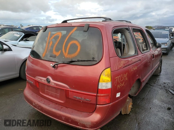 1999 Mercury Villager z VIN 4M2XV11TXXDJ03146, wystawiony jako Copart lot #38336914 z przebiegiem 94 061 mil mil oraz Nie do naprawy • Non repairable. Historia ofert i sprzedaży dostępna na DreamBid. Obrazek 3.