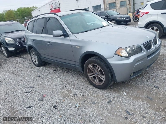 2006 BMW X3 3.0i with VIN WBXPA934X6WG76725, listed as a IAAI auction lot 41983158 with 186,933 mi miles. Bid and sale history available at carsss.com. Image 1.