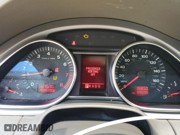 2008 Audi Q7 Premium with VIN WA1BY74L88D023331, listed as a Copart auction lot 59748175 with 129,599 mi miles and Salvage title. Bid and sale history available at DreamBid. Image 9.