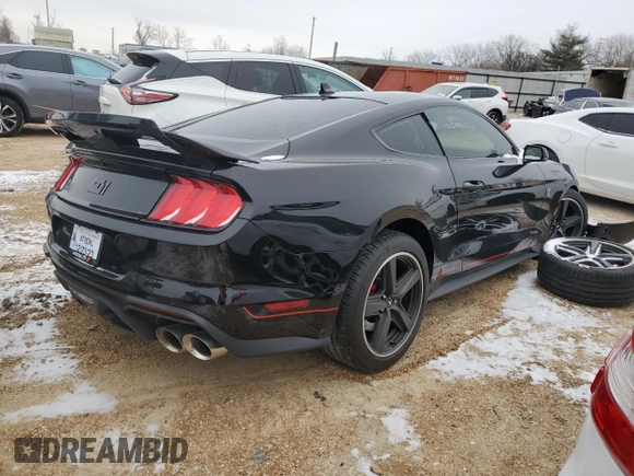 2021 Ford Mustang Mach 1 with VIN 1FA6P8R0XM5555625, listed as a Copart auction lot 38425784 with 0 mi miles and Salvage Title. Bid and sale history available at carsss.com. Image 3.