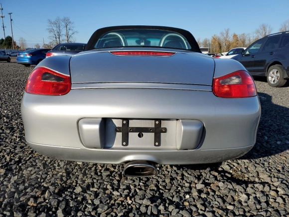 1997 Porsche Boxster with VIN WP0CA298XVS622745, listed as a Copart auction lot 83577524 with 55,850 mi miles and Salvage Title. Bid and sale history available at carsss.com. Image 6.