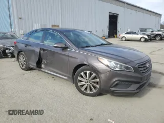 2017 Hyundai Sonata Sport with VIN 5NPE34AF7HH449293, listed as a Copart auction lot 46923095 with 83,187 mi miles and Salvage Title. Bid and sale history available at DreamBid. Image 4.