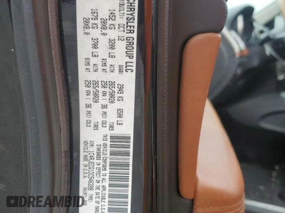 2013 Jeep Grand Cherokee Overland with VIN 1C4RJECG1DC546398, listed as a Copart auction lot 45834595 with 214,975 mi miles and Salvage Title. Bid and sale history available at carsss.com. Image 13.