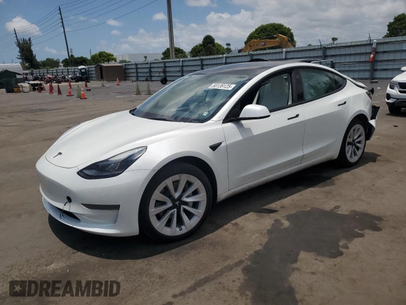 2023 Tesla Model 3 z VIN 5YJ3E1EA5PF580945, wystawiony jako Copart lot #58139125 z przebiegiem 19 057 mil mil oraz Szkoda całkowita • Salvage title. Historia ofert i sprzedaży dostępna na DreamBid. Obrazek 1.