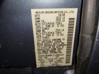 2008 Nissan Quest SL with VIN 5N1BV28U68N118044, listed as a IAAI auction lot 41311739 with 87,066 mi miles. Bid and sale history available at carsss.com. Image 9.