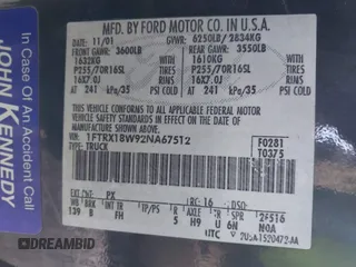 2002 Ford F-150 XL with VIN 1FTRX18W92NA67512, listed as a IAAI auction lot 41485139 with 204,245 mi miles and . Bid and sale history available at DreamBid. Image 9.