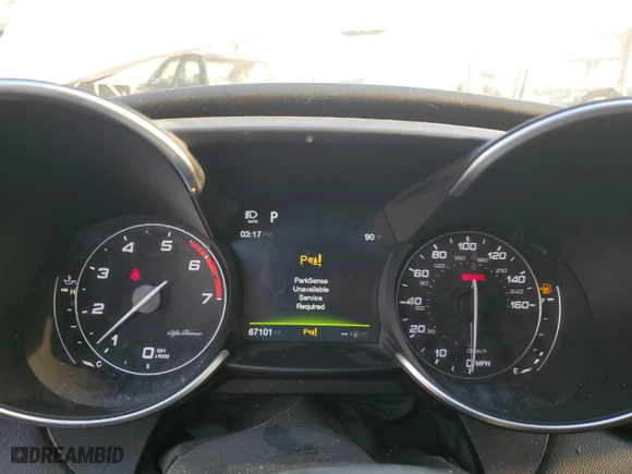 2017 Alfa Romeo Giulia Ti with VIN ZARFAECN0H7544096, listed as a Copart auction lot 87933075 with 67,101 mi miles and Salvage Title. Bid and sale history available at carsss.com. Image 9.