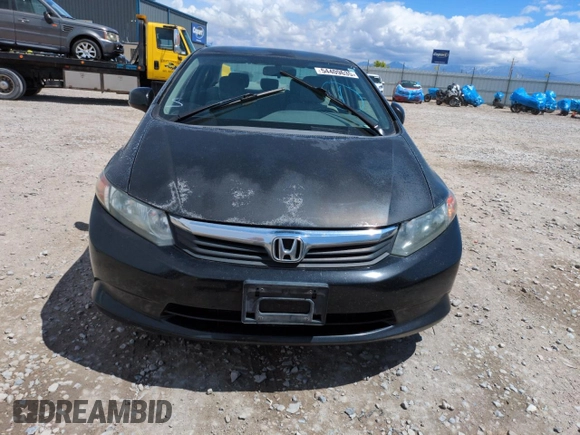 2012 Honda Civic LX with VIN 2HGFB2F56CH610716, listed as a Copart auction lot 54409635 with 222,665 mi miles and Salvage Title. Bid and sale history available at DreamBid. Image 5.