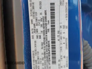 2018 Ford F-150 XL z VIN 1FTEW1E59JFC80515, wystawiony jako Copart lot #52733355 z przebiegiem 123 515 mil mil oraz Nie do naprawy • Non repairable. Historia ofert i sprzedaży dostępna na DreamBid. Obrazek 14.