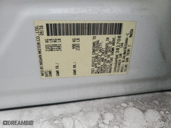 2017 Nissan Maxima Platinum with VIN 1N4AA6AP6HC381708, listed as a Copart auction lot 52283805 with 55,683 mi miles and Salvage Title. Bid and sale history available at carsss.com. Image 12.