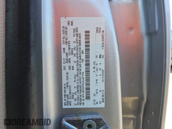 2017 Lincoln MKC Select with VIN 5LMTJ2DH7HUL41110, listed as a Copart auction lot 61003125 with 87,150 mi miles and Clean title. Bid and sale history available at DreamBid. Image 8.