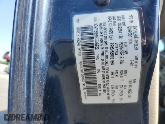 2003 Chrysler PT Cruiser Touring with VIN 3C4FY58B63T516022, listed as a Copart auction lot 71002644 with 82,051 mi miles and Salvage Title. Bid and sale history available at carsss.com. Image 16.