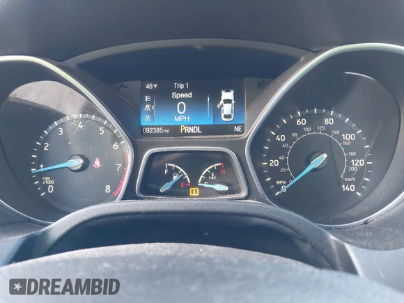 2018 Ford Focus SE with VIN 1FADP3F20JL216525, listed as a IAAI auction lot 41744383 with 92,385 mi miles. Bid and sale history available at carsss.com. Image 7.
