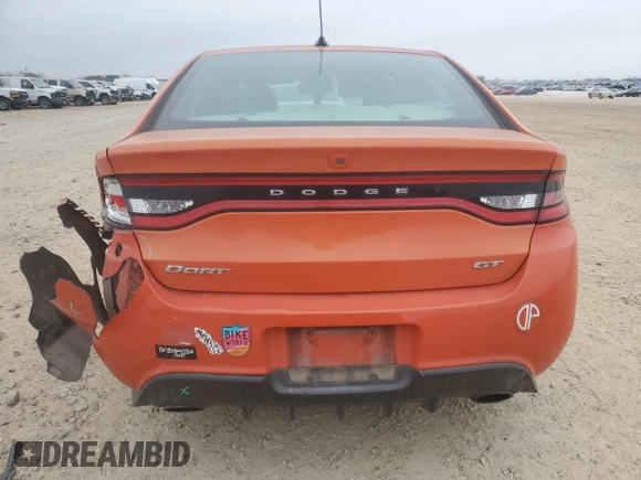 2015 Dodge Dart GT with VIN 1C3CDFEB2FD224939, listed as a Copart auction lot 43517345 with 72,274 mi miles and Salvage Title. Bid and sale history available at DreamBid. Image 6.