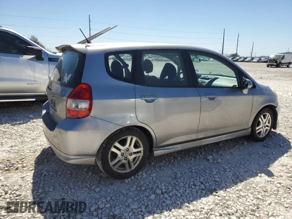 2007 Honda Fit Sport with VIN JHMGD38637S041653, listed as a Copart auction lot 48224085 with 121,493 mi miles and Salvage Title. Bid and sale history available at carsss.com. Image 3.