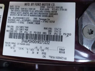 2017 Ford Fusion SE with VIN 3FA6P0HD0HR275222, listed as a IAAI auction lot 42126046 with 158,803 mi miles and . Bid and sale history available at DreamBid. Image 9.