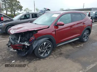 2019 Hyundai Tucson SEL with VIN KM8J33ALXKU855608, listed as a IAAI auction lot 41906199 with 52,741 mi miles. Bid and sale history available at carsss.com. Image 2.