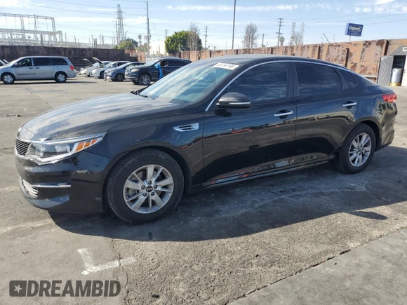 2016 Kia Optima LX with VIN 5XXGT4L38GG028477, listed as a Copart auction lot 46184195 with 80,024 mi miles and Salvage Title. Bid and sale history available at carsss.com. Image 1.