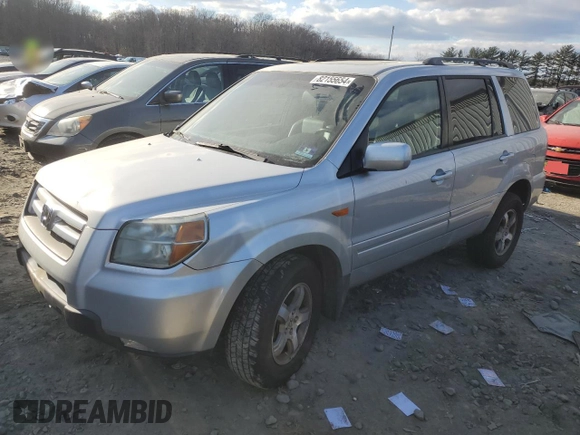 2006 Honda Pilot EX-L with VIN 2HKYF18786H544413, listed as a Copart auction lot 82155654 with 80,434 mi miles and Salvage Title. Bid and sale history available at DreamBid. Image 1.
